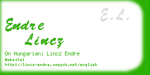 endre lincz business card